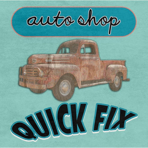Auto Shop Gold Ornate Wood Framed Art Print with Double Matting by Lewis, Sheldon