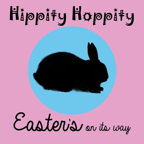 Easter Bunny 2 Black Modern Wood Framed Art Print by Lewis, Sheldon