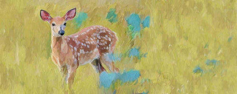 Beau Deer Black Ornate Wood Framed Art Print with Double Matting by Butcher, Sarah
