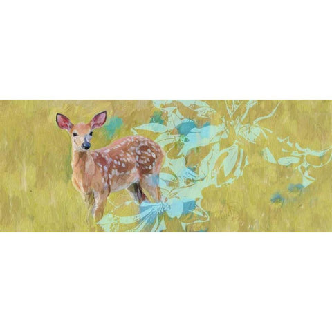 Doe With Magnolia Black Modern Wood Framed Art Print by Butcher, Sarah