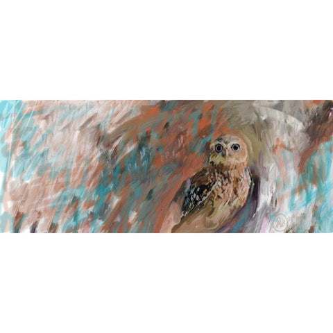 Owl Panel Gold Ornate Wood Framed Art Print with Double Matting by Butcher, Sarah