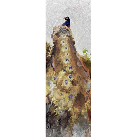 Peacock Panel 2 Black Modern Wood Framed Art Print by Butcher, Sarah