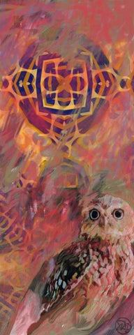 Vivid Owl Black Ornate Wood Framed Art Print with Double Matting by Butcher, Sarah