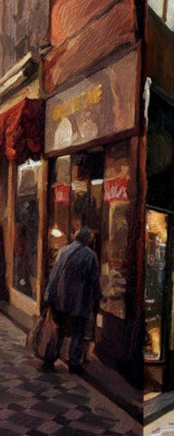 Alley Shop 2 White Modern Wood Framed Art Print with Double Matting by Butcher, Sarah