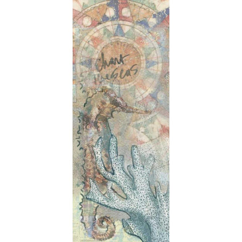 Chart The Seas Black Modern Wood Framed Art Print with Double Matting by Butcher, Sarah