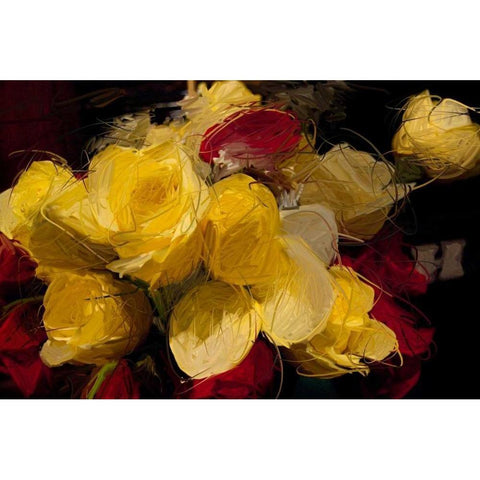 Roses 4 Gold Ornate Wood Framed Art Print with Double Matting by Butcher, Sarah