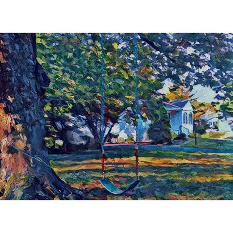 Empty Swing Gold Ornate Wood Framed Art Print with Double Matting by Butcher, Sarah