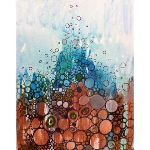 Blue And Bronze Gold Ornate Wood Framed Art Print with Double Matting by Butcher, Sarah