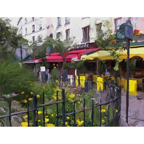 Place Du Petitpont Black Modern Wood Framed Art Print by Butcher, Sarah