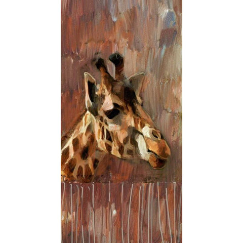 Giraffe Profile Black Modern Wood Framed Art Print with Double Matting by Butcher, Sarah