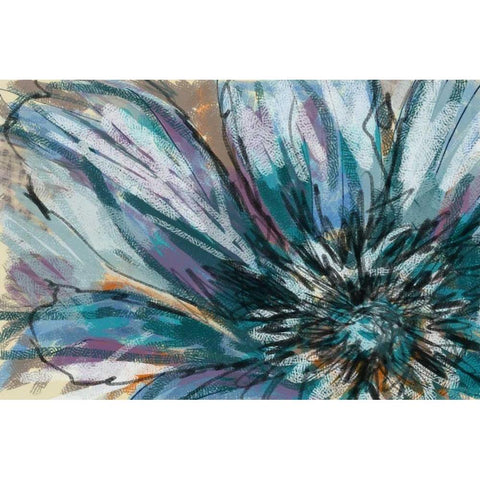 Blue Flower White Modern Wood Framed Art Print by Butcher, Sarah