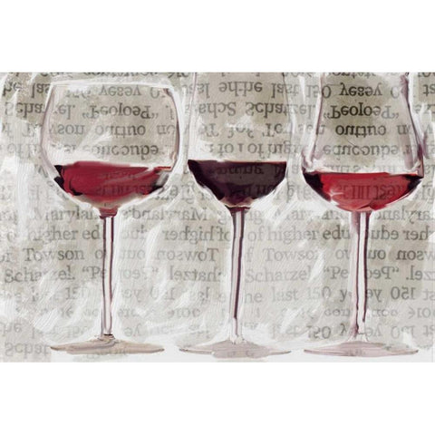 3 Wine Glasses White Modern Wood Framed Art Print by Butcher, Sarah