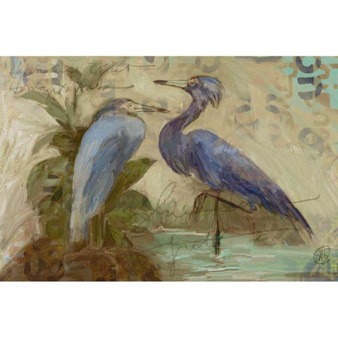 Egret Pair 2 Black Modern Wood Framed Art Print with Double Matting by Butcher, Sarah