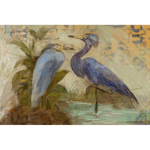 Egret Pair Black Modern Wood Framed Art Print by Butcher, Sarah