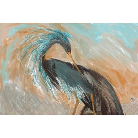 Beachy Bird Frill White Modern Wood Framed Art Print by Butcher, Sarah