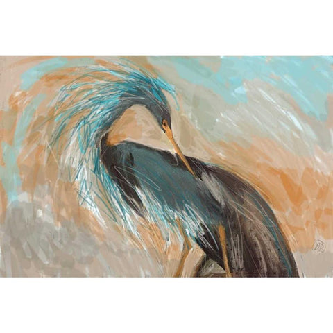 Beachy Bird Gold Ornate Wood Framed Art Print with Double Matting by Butcher, Sarah