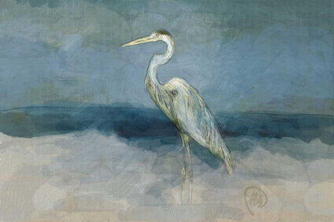 White Heron White Modern Wood Framed Art Print with Double Matting by Butcher, Sarah