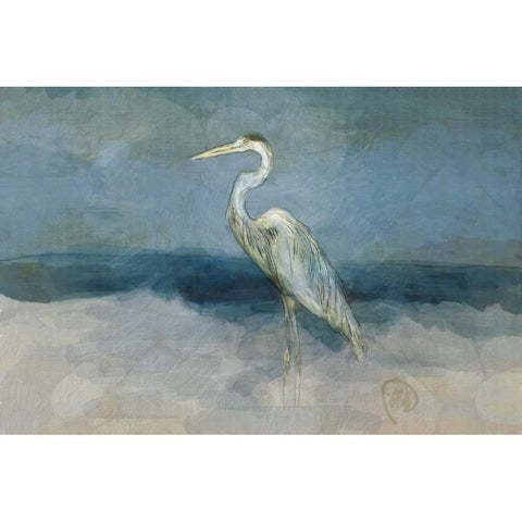 White Heron Black Modern Wood Framed Art Print by Butcher, Sarah