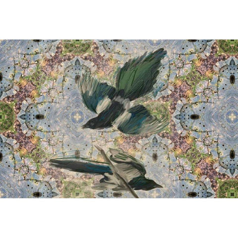 Birds In Flight Gold Ornate Wood Framed Art Print with Double Matting by Butcher, Sarah