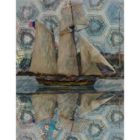 Sailboat Black Modern Wood Framed Art Print with Double Matting by Butcher, Sarah