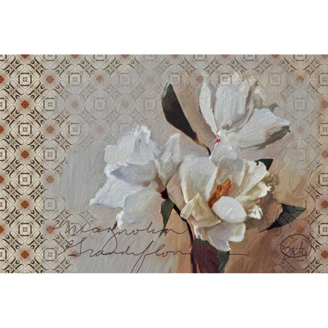 Magnolia Grandi Flora Gold Ornate Wood Framed Art Print with Double Matting by Butcher, Sarah