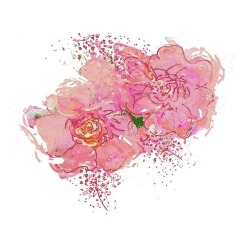 Pink Peonies White Modern Wood Framed Art Print by Butcher, Sarah