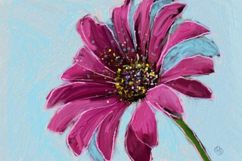 Daisy Crazy White Modern Wood Framed Art Print with Double Matting by Butcher, Sarah