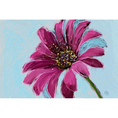 Daisy Crazy Black Modern Wood Framed Art Print with Double Matting by Butcher, Sarah