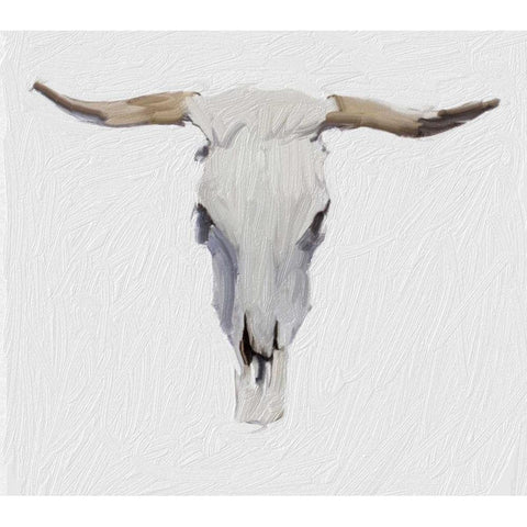 Alabaster Cow Skull Black Modern Wood Framed Art Print by Butcher, Sarah