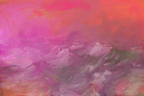 Pink Sea Orange Sky Black Ornate Wood Framed Art Print with Double Matting by Butcher, Sarah