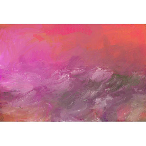 Pink Sea Orange Sky Black Modern Wood Framed Art Print by Butcher, Sarah