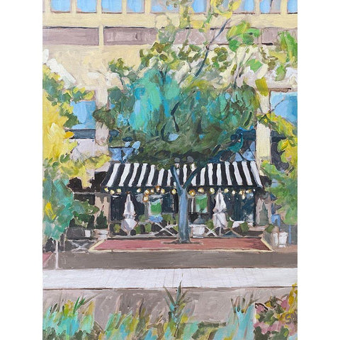 City Cafe White Modern Wood Framed Art Print by Butcher, Sarah