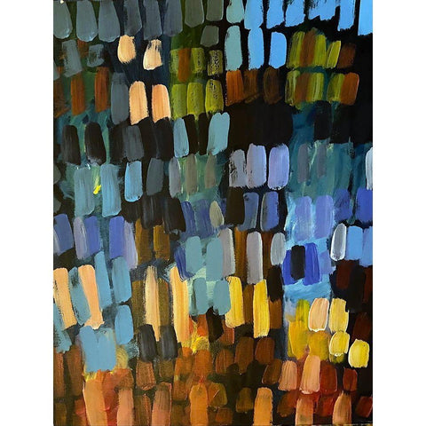 Color Strokes Gold Ornate Wood Framed Art Print with Double Matting by Butcher, Sarah