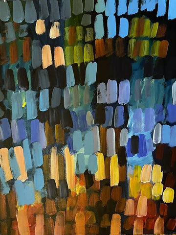 Color Strokes White Modern Wood Framed Art Print with Double Matting by Butcher, Sarah