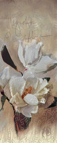 Magnolia Black Ornate Wood Framed Art Print with Double Matting by Butcher, Sarah