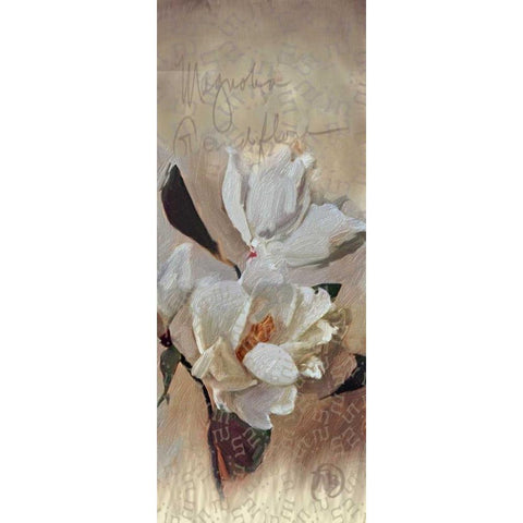 Magnolia Black Modern Wood Framed Art Print by Butcher, Sarah