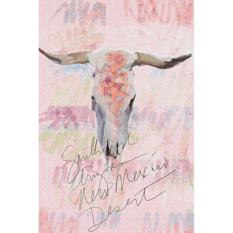 Southwest Skull Black Modern Wood Framed Art Print with Double Matting by Butcher, Sarah