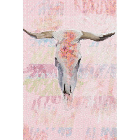 Southwest Cow Skull White Modern Wood Framed Art Print by Butcher, Sarah