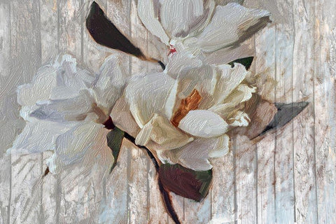 Suddenly Magnolia 1 White Modern Wood Framed Art Print with Double Matting by Butcher, Sarah
