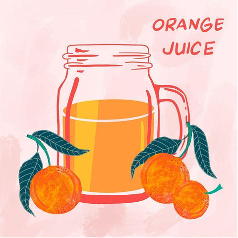 Orange Juice Black Modern Wood Framed Art Print with Double Matting by Swati, Siotia
