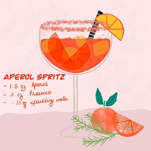 Aperol Spritz White Modern Wood Framed Art Print by Straatsma, Leah