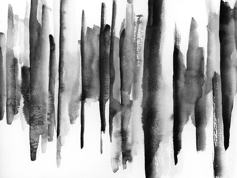 Band W 2 White Modern Wood Framed Art Print with Double Matting by vdk atelier