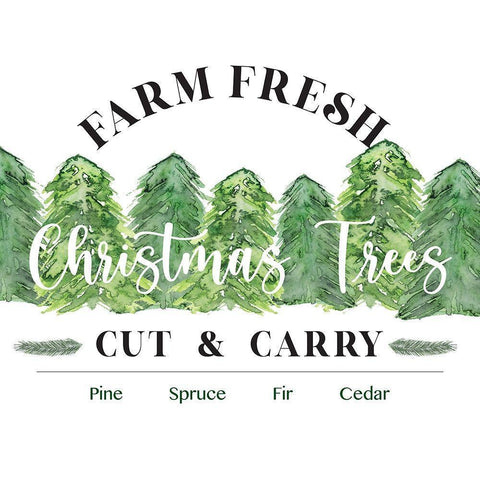 Farm Fresh Christmas Trees White Modern Wood Framed Art Print by Stella & Jack Studio