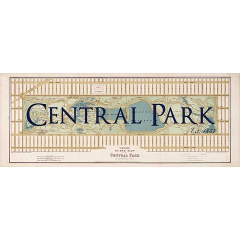 Central Park Gold Ornate Wood Framed Art Print with Double Matting by Carlson, Tina