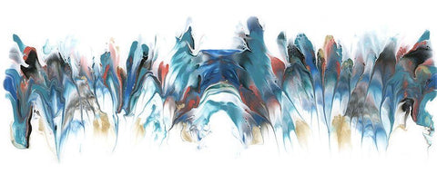 Abstract Sound Wave A White Modern Wood Framed Art Print with Double Matting by Carlson, Tina