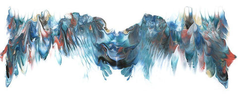 Abstract Sound Wave B Black Ornate Wood Framed Art Print with Double Matting by Carlson, Tina