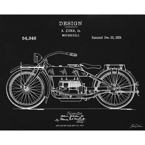 Harley Ziska Black Modern Wood Framed Art Print with Double Matting by Carlson, Tina