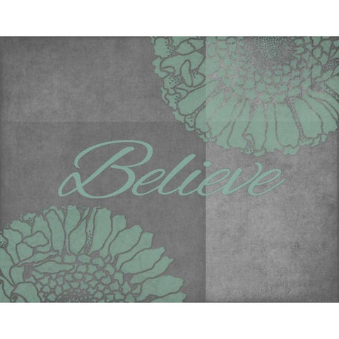 Floral Believe 1 White Modern Wood Framed Art Print by Carlson, Tina