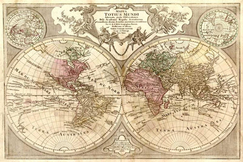 Totius Mundi White Modern Wood Framed Art Print with Double Matting by Carlson, Tina