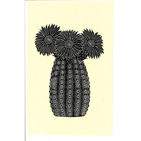 Cactus 1BW White Modern Wood Framed Art Print by Carlson, Tina